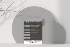 Mockup white greeting card standing on table